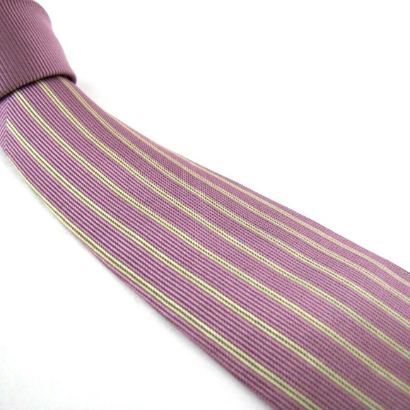DUCHAMP Tie Champagne Pink Vertical Stripes Slim - Picture 2 of 7